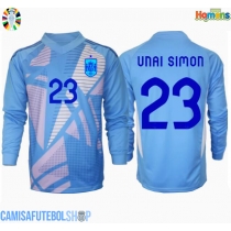 Camisa de time de futebol Espanha Unai Simon #23 Goleiro Replicas 1º Equipamento Europeu 2024 Manga Comprida